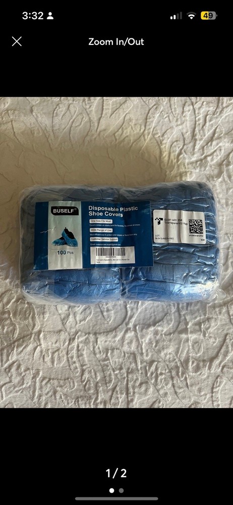 Buself Disposable Plastic Shoe Covers, 100 Pcs