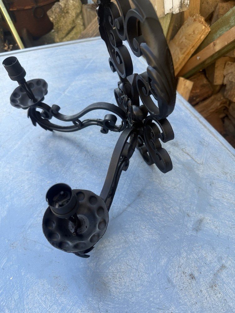 Vintage Wrought Iron Wall Light Sconce