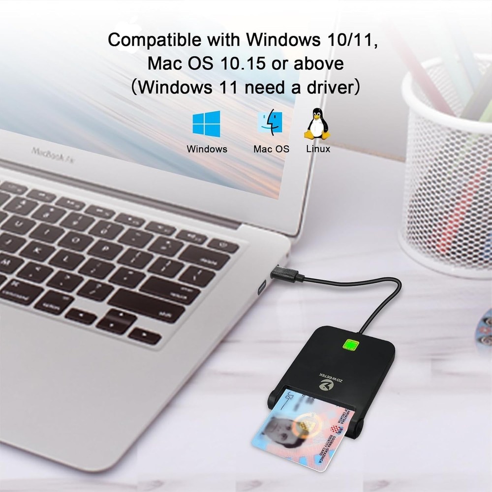 CAC Reader USB C, CAC Card Reader Military, DOD Military USB Common Access CAC,
