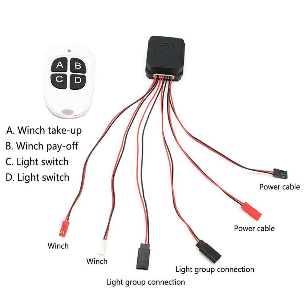 6-7.2V 4-Channel Wireless Electric Winch Remote Controller Light Group Switch