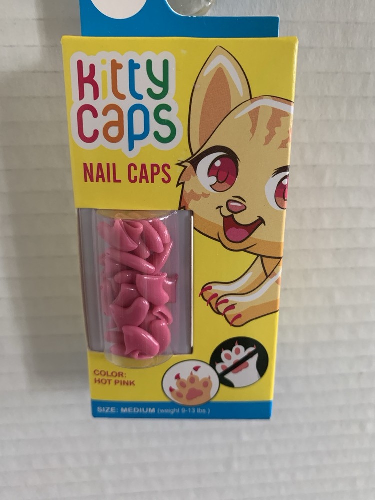 Kitty Kat Pink Nail Caps ( Size Small )