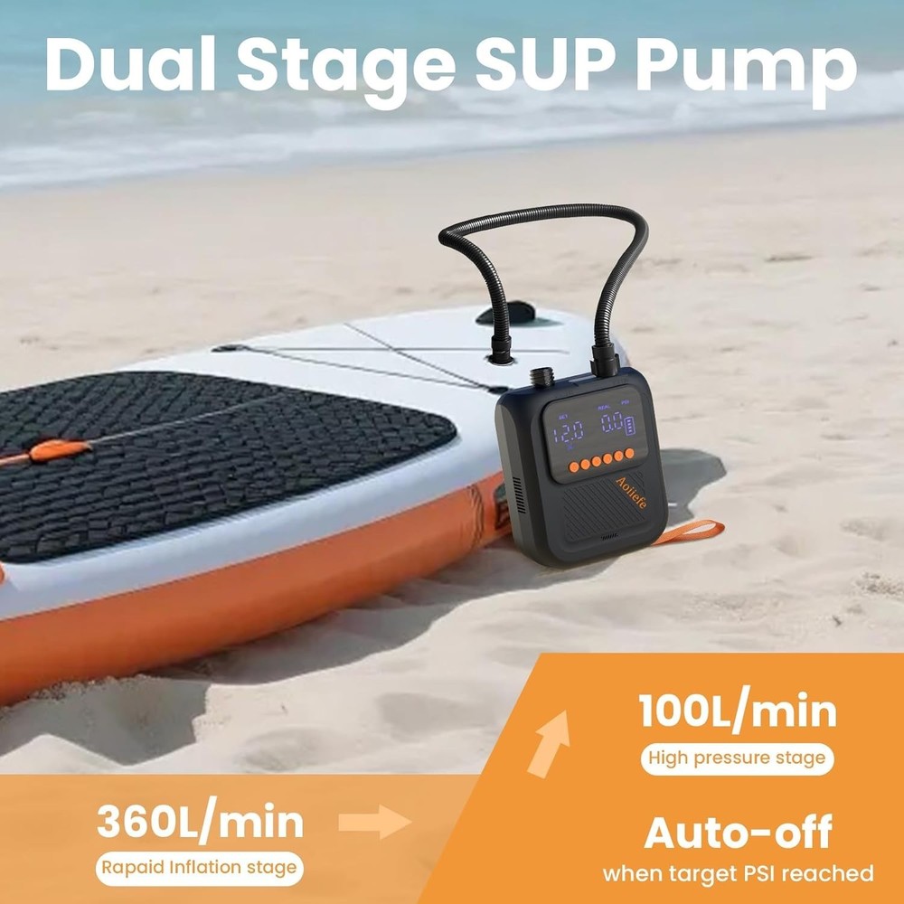 Intelligent Rechargeable SUP Pump with Deflation Function - Fast & Reliable