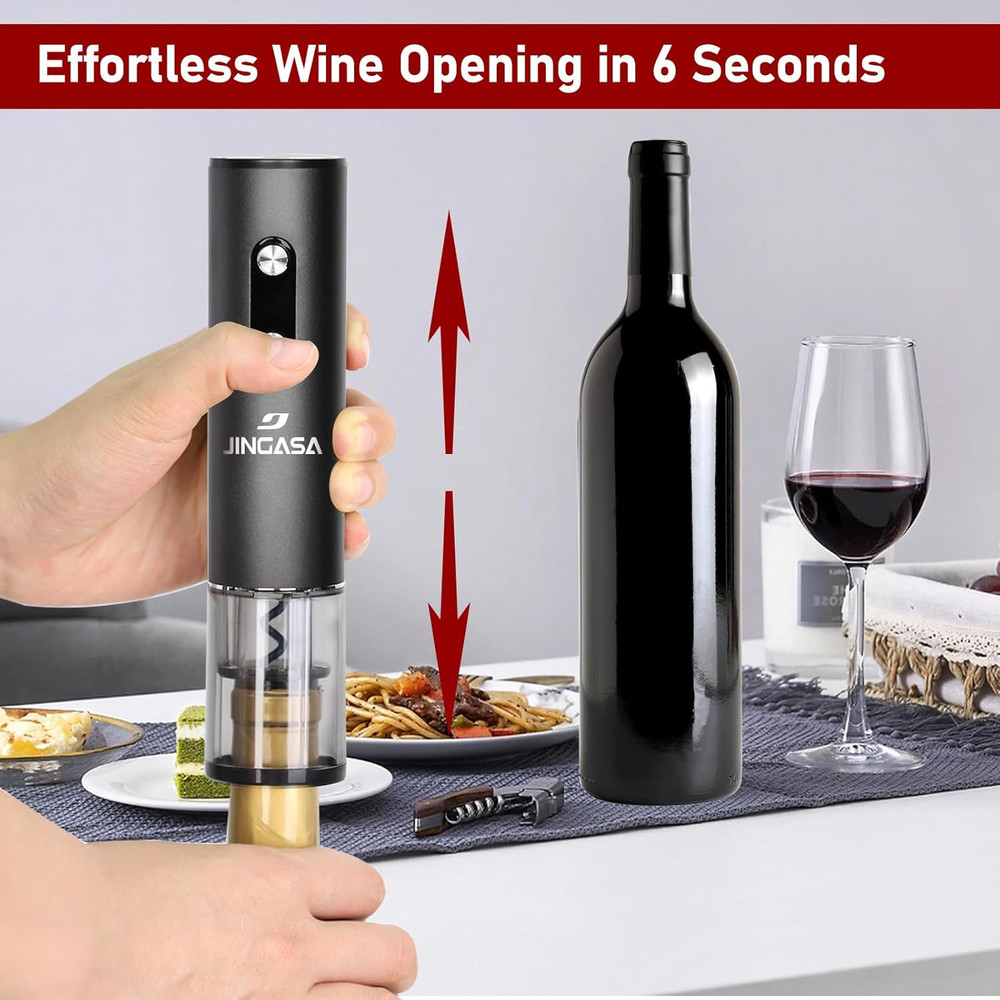 Electric Wine Opener with Automatic Corkscrew & Foil Cutter – Rechargeable Type-
