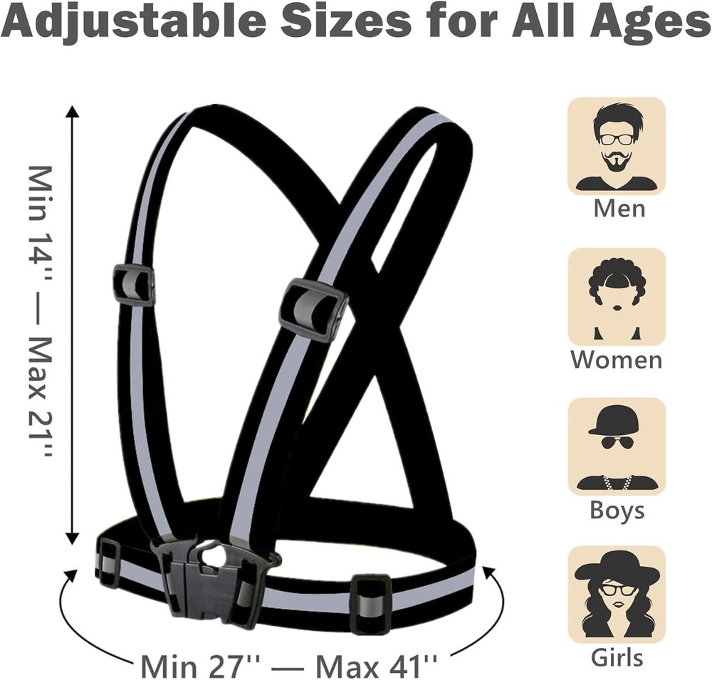2-10 Pack Adjustable Reflective Vests - Essential Safety Gear for Night Exercise