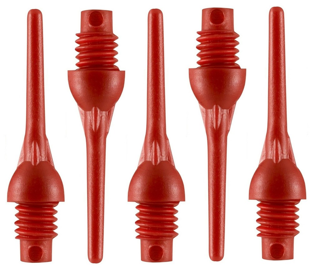 100 Bulls Ball Point 2BA Plastic Soft Tip Dart Points - Red
