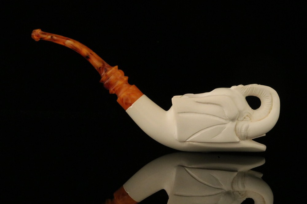 srv - Elephant Block Meerschaum Pipe with custom case M2516