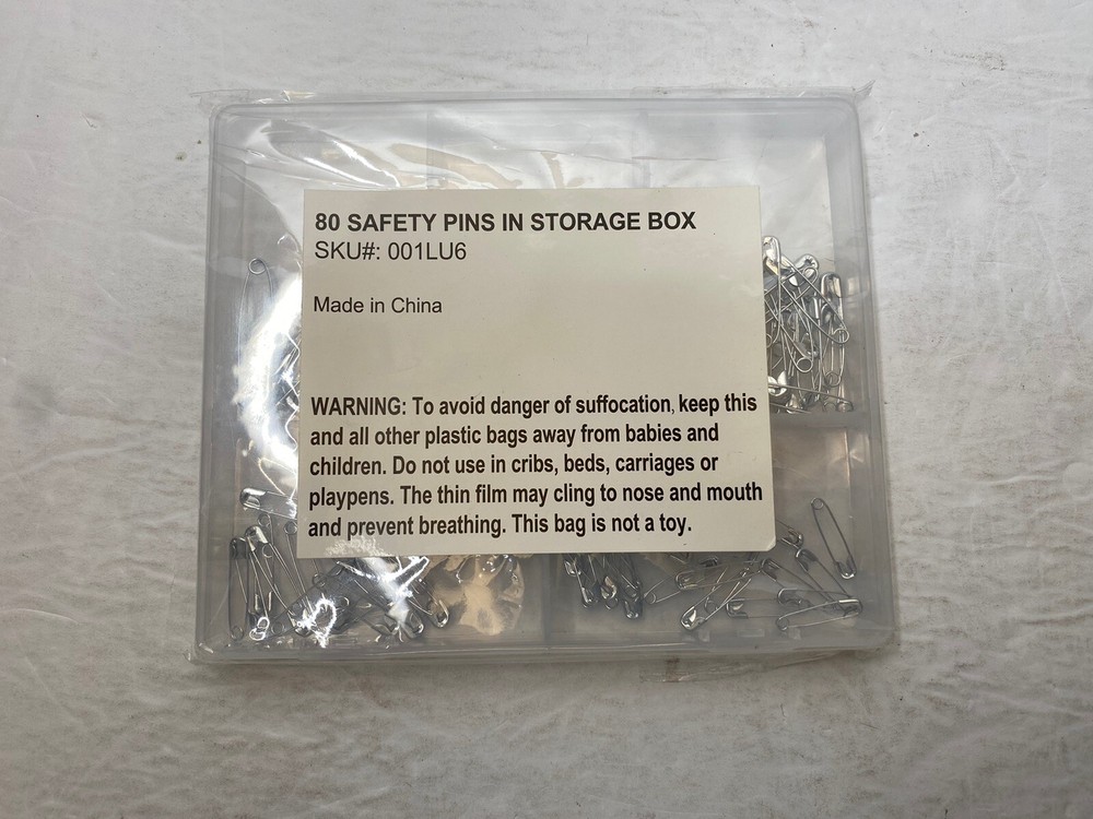 80 Safety Pins W/ Storage Box
