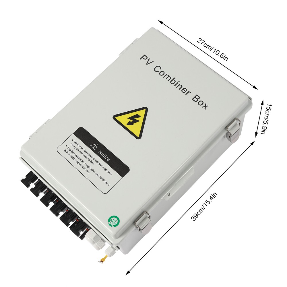 6 String Solar PV Combiner Box 15A Circuit Breaker for Solar Panel Plastic