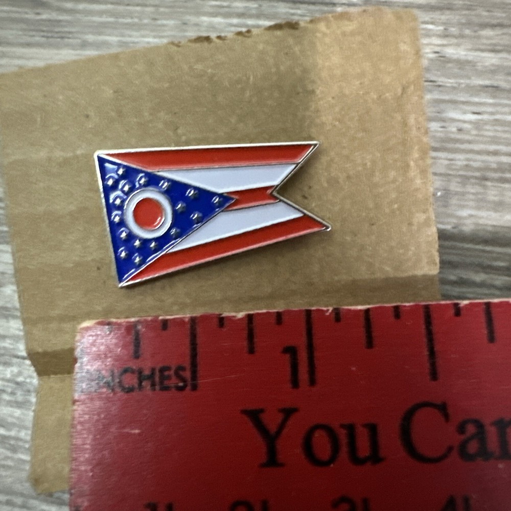 Vintage Ohio State Flag Lapel Pin 1"