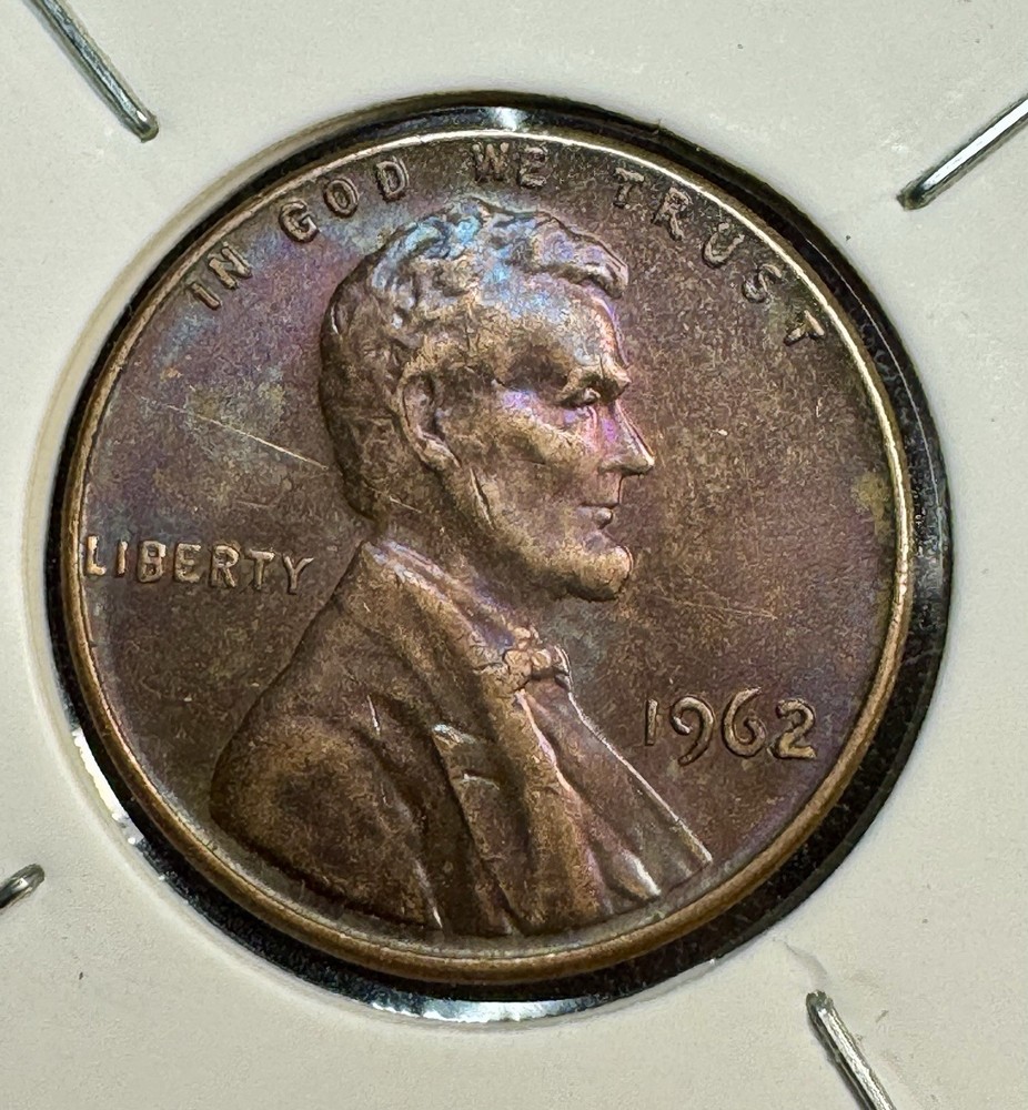 1962 Lincoln Rainbow Toned Penny