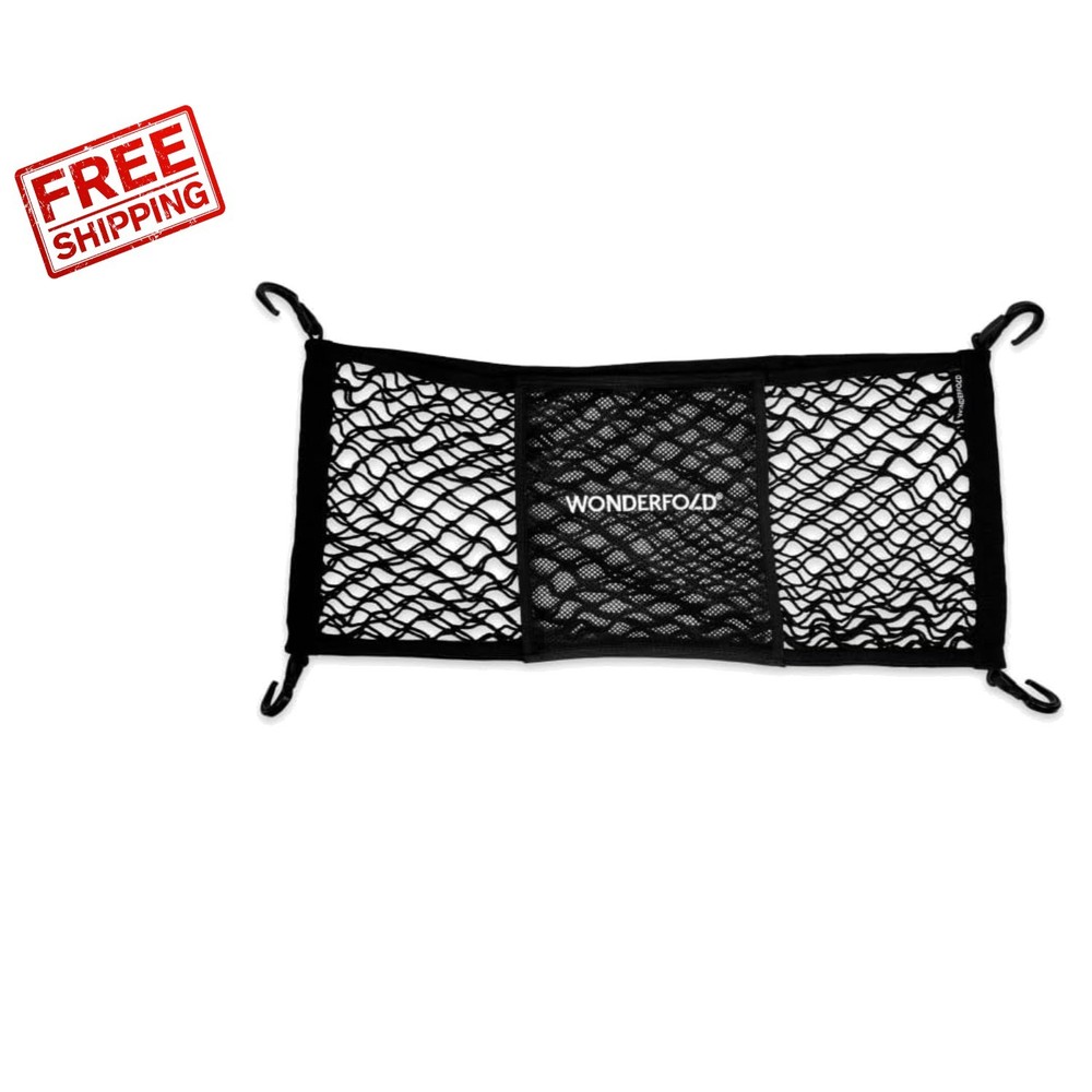 Super Stretchable Cargo Net for Stroller Wagons - Maximize Storage Space, Black