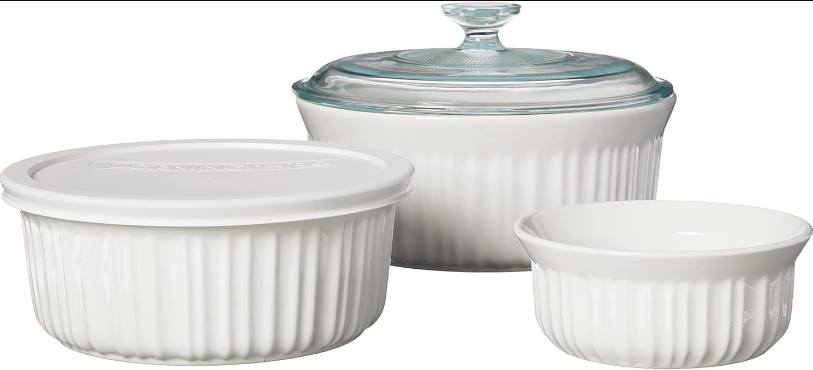 New 7-Piece Ceramic Bakeware Set with Lids, Chip-Resistant Stoneware