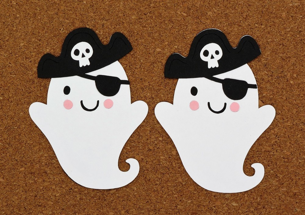 Halloween Pirate Ghost Fall Paper Scrapbook Embellishment 2 pcs
