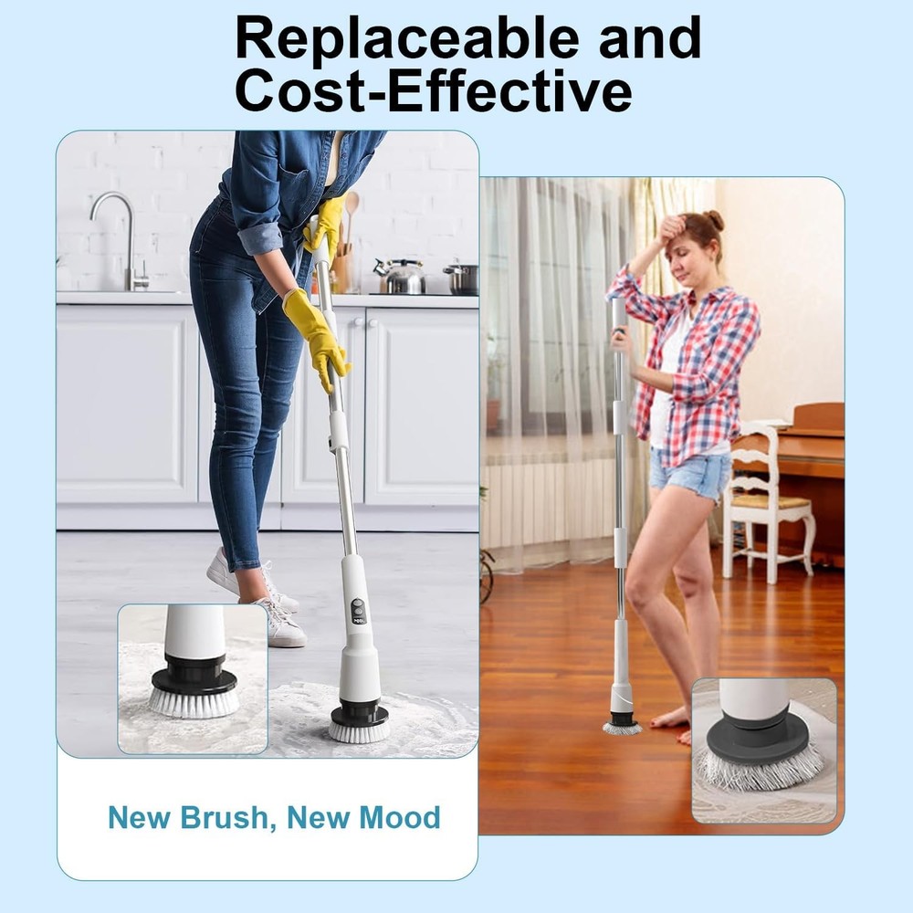 Electric Spin Scrubber Replaceable Brush Heads Set, 4 Pack Cordless Spin Scrubbe