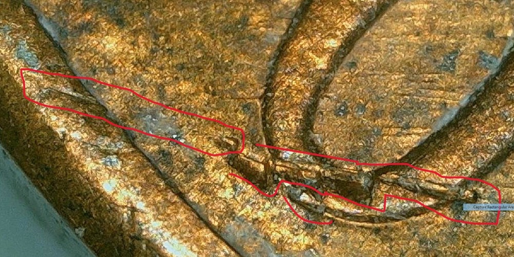 1989 P Penny Rev Embedded Strike Thru