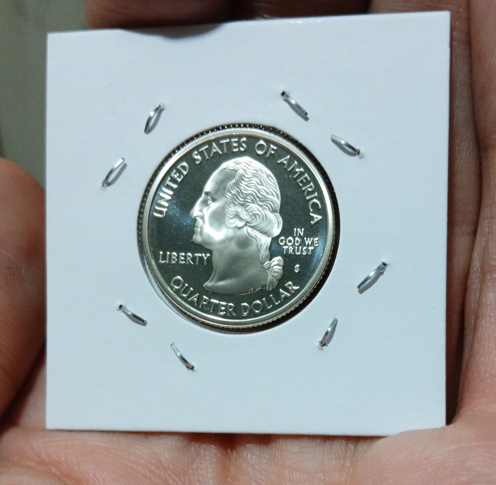Two Silver US Quarters + 2003 S Silver Proof Roosevelt Dime + Clad Dime