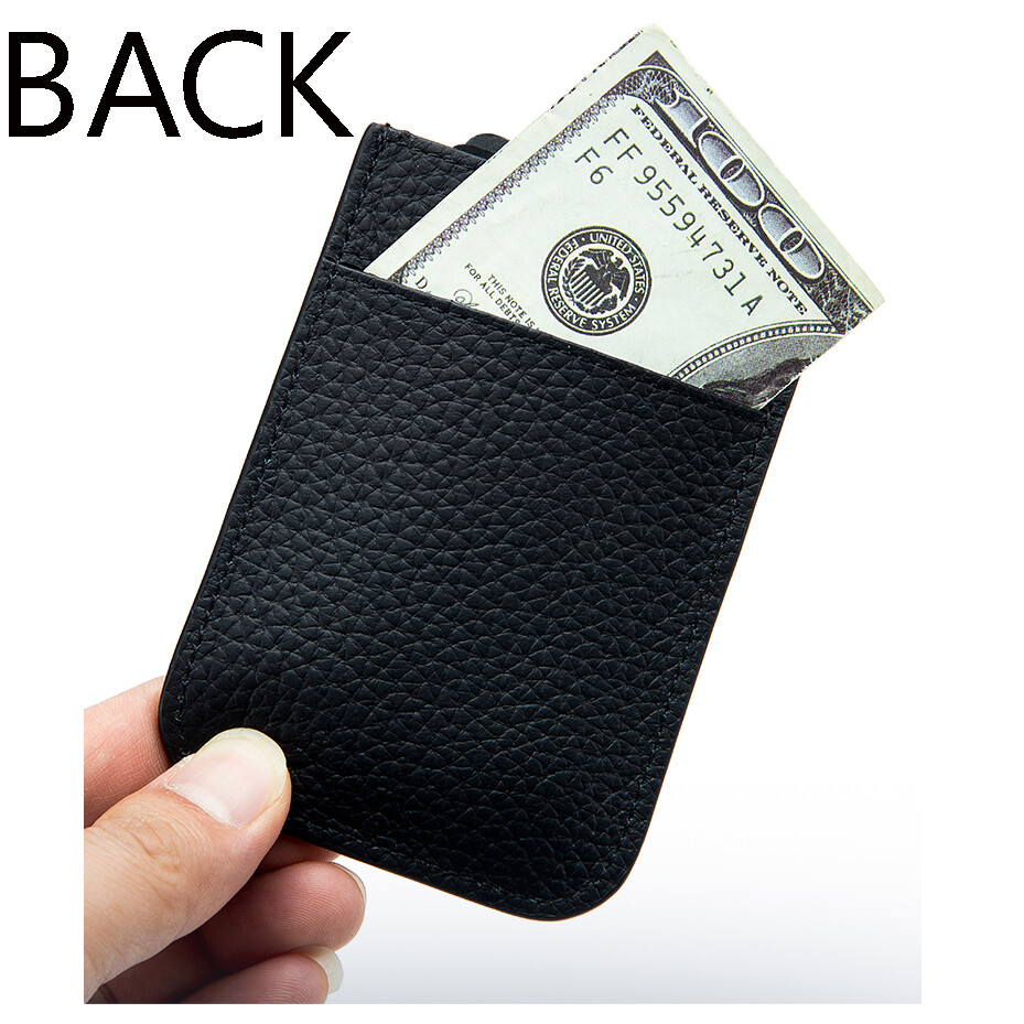 Safe RFID Leather Minimalist Slim Wallets Multi Card Holder Purse with Pull Tab