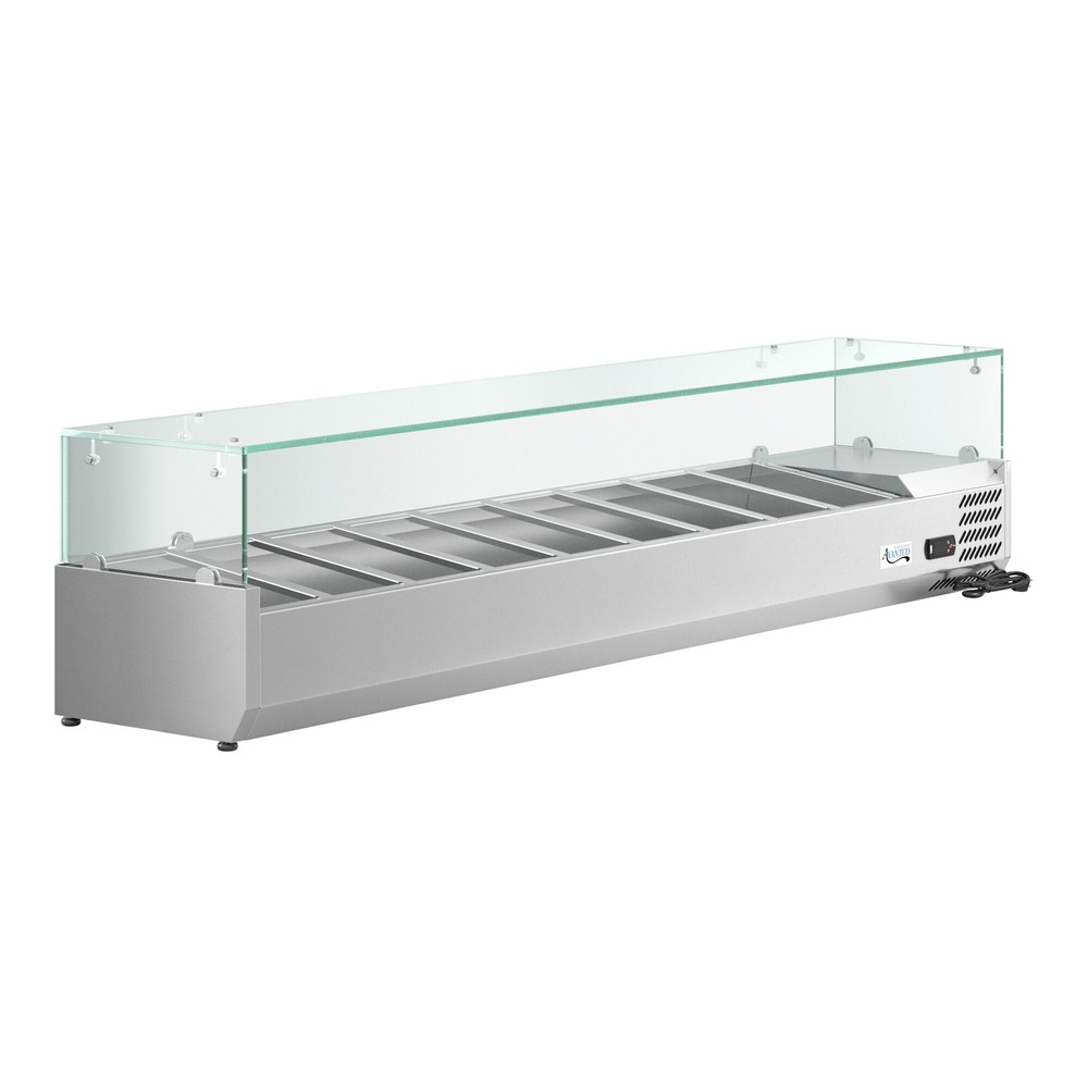 80" Countertop Refrigerated Prep Rail with Sneeze Guard