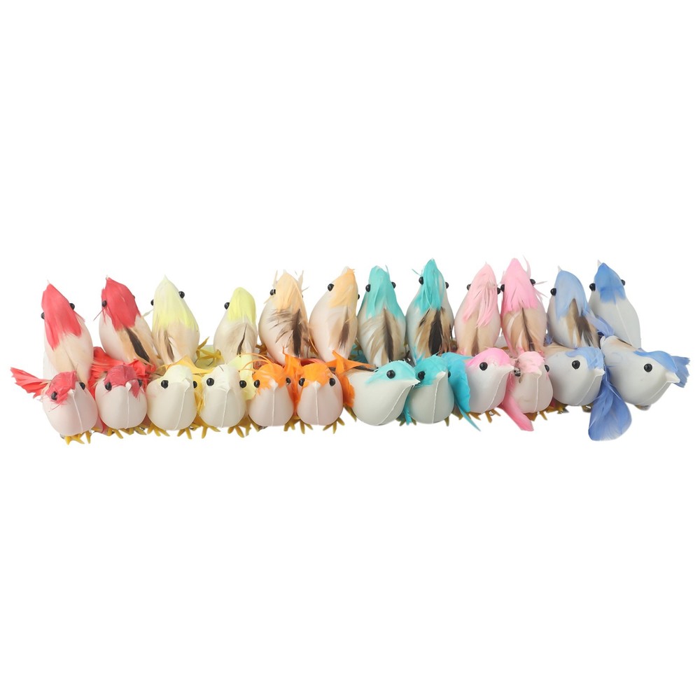 Simulation Feather Bird Home Garden Decor Multi Functional 24 Pcs DIY Crafts