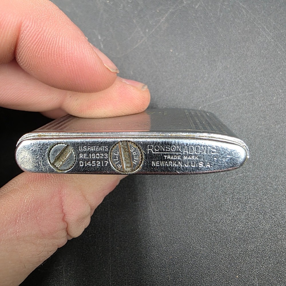Vintage Personalized w Initials Ronson Lighter Chrome Butane UNTESTED