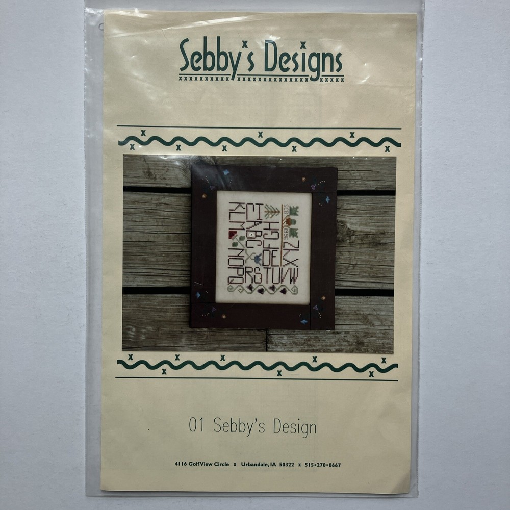 Vintage Sebby’s Designs 01 Counted Cross Stitch Frame Pattern Leaflet 1997