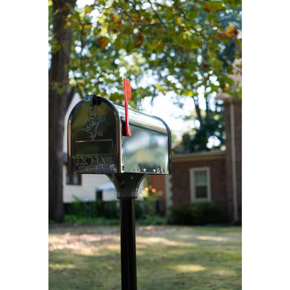 Architectural Mailboxes Elite Black Medium Galvanized Steel Mailbox Post Kit
