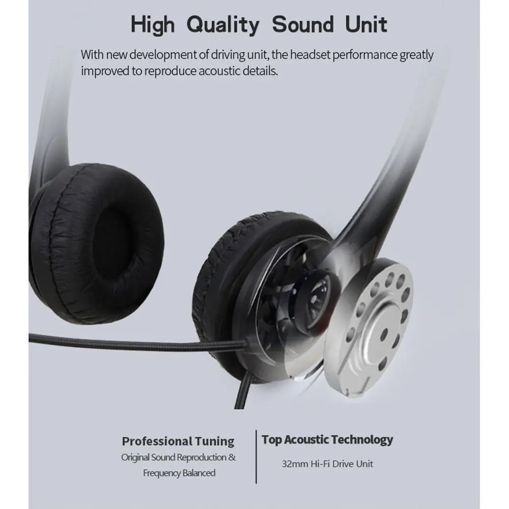 3.5mm Headset Headphone With Microphone Noise Cancelling For PC Computer Call