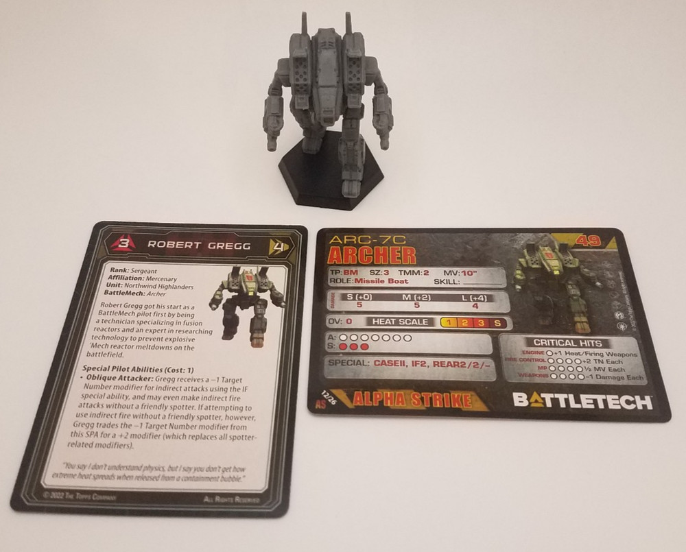 Battletech Alpha Strike - Archer *Mech & Cards*