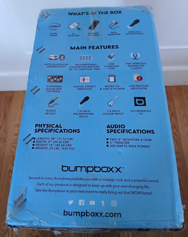 Bumpboxx Flare8 iD - 200 watts - Bluetooth - wirless mic