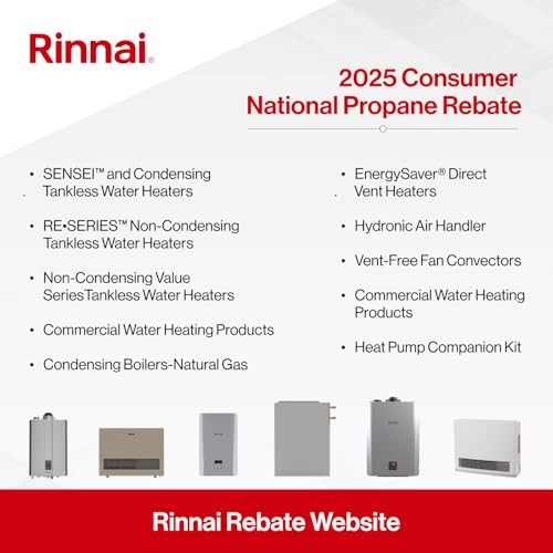 Rinnai RUS65EP Tankless Water Heater, 6.5 GPM, Propane - Slight Wear