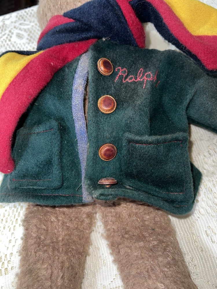 Vintage Teddy Bear Plush 17” “ralph” Unbranded (0200)
