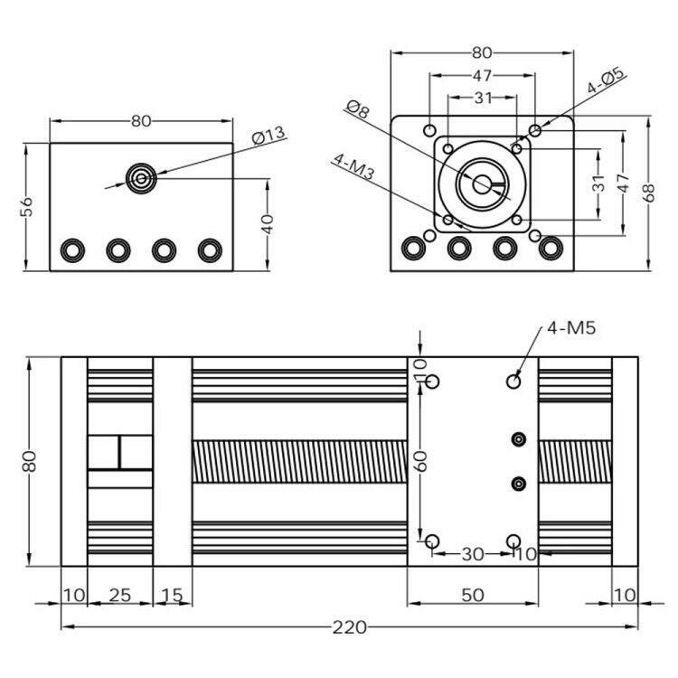 CNC Linear Guide Rail Slide Stage Actuator Ball Screw Motion Table Nema 23 Motor