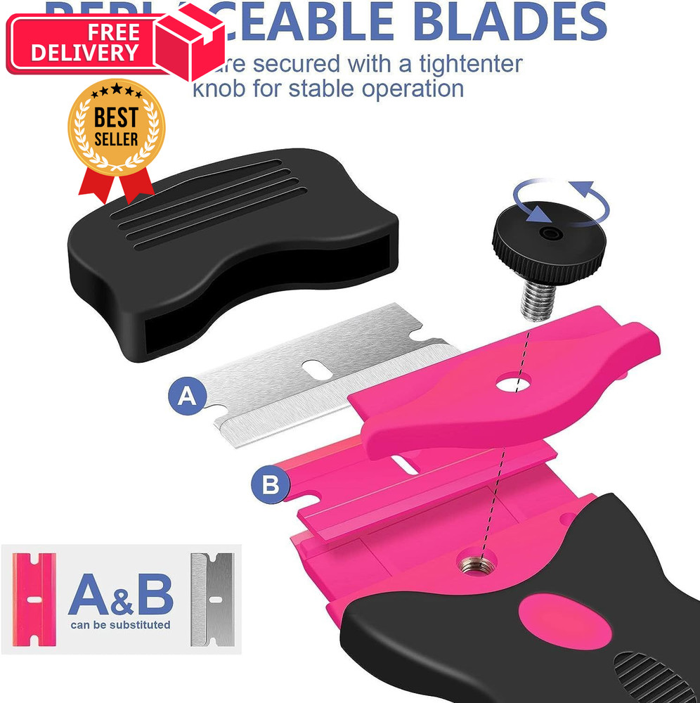 DEKEones Razor Blade Scraper, Double Edged Razorblade Scraping Tool with 10...