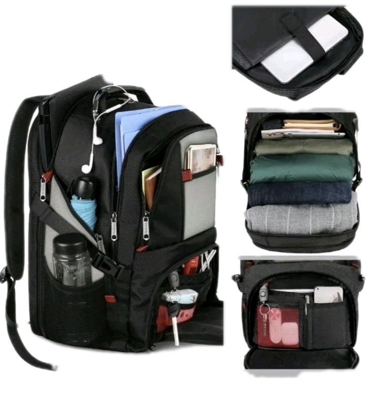 Yorepek Black/Gray Laptop Backpack 17" Padded Multiple Compartments