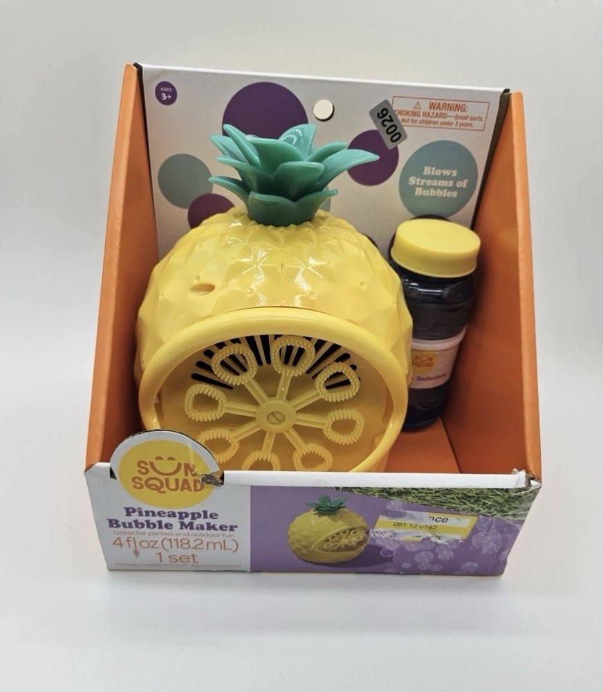 Bubble Maker - Sun Squad™ Pineapple - Battery Bubble Blower - New in Box