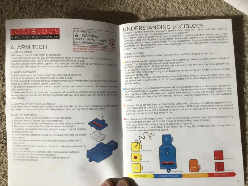 Logiblocs E-Building Blocks System Alarm Tech Electronics Kit Imagine Station 4M