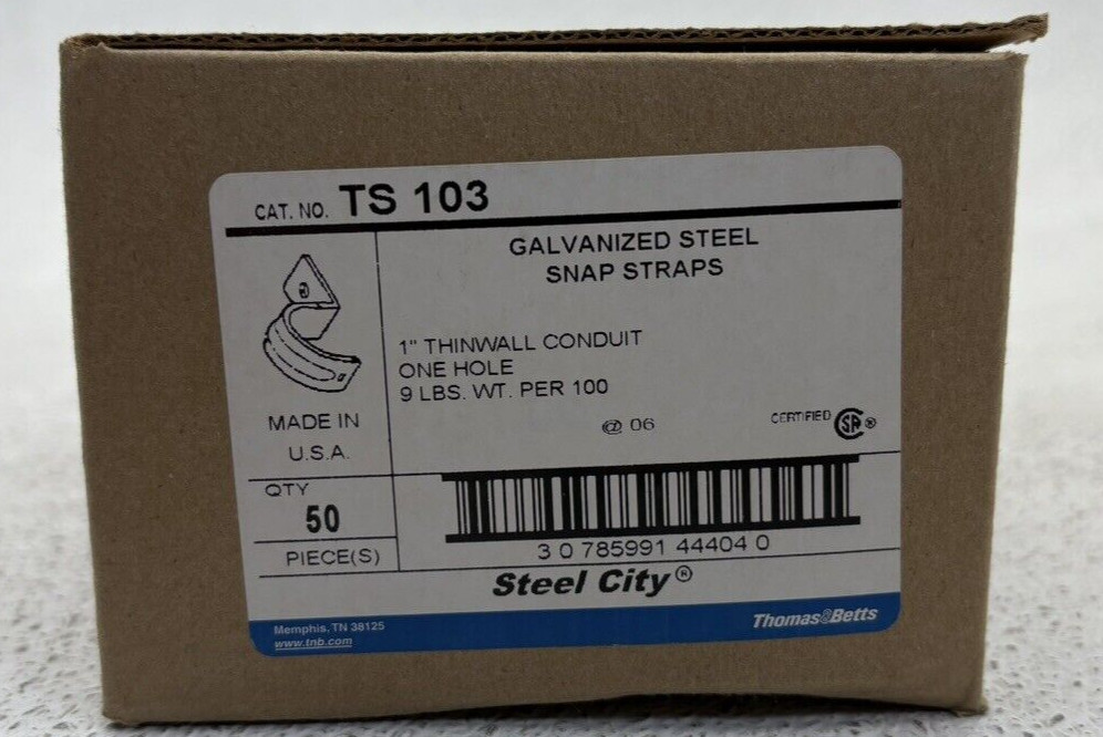 TS103 Box of 50 Galvanized Steel Snap Straps
