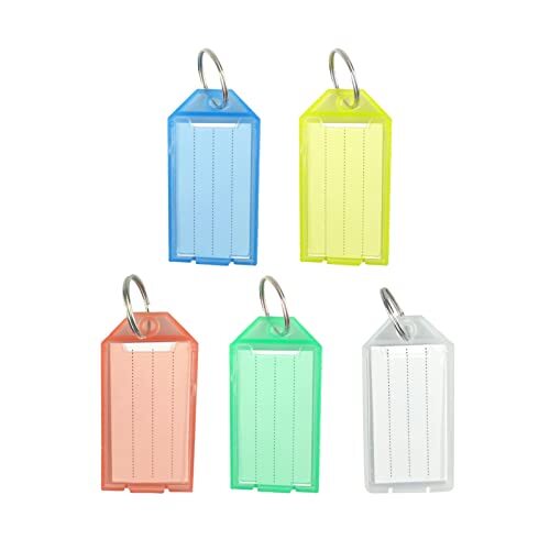 20 Pack Key Ring Tags Key Chains Key Tags with Labels Tough Plastic Key Tags