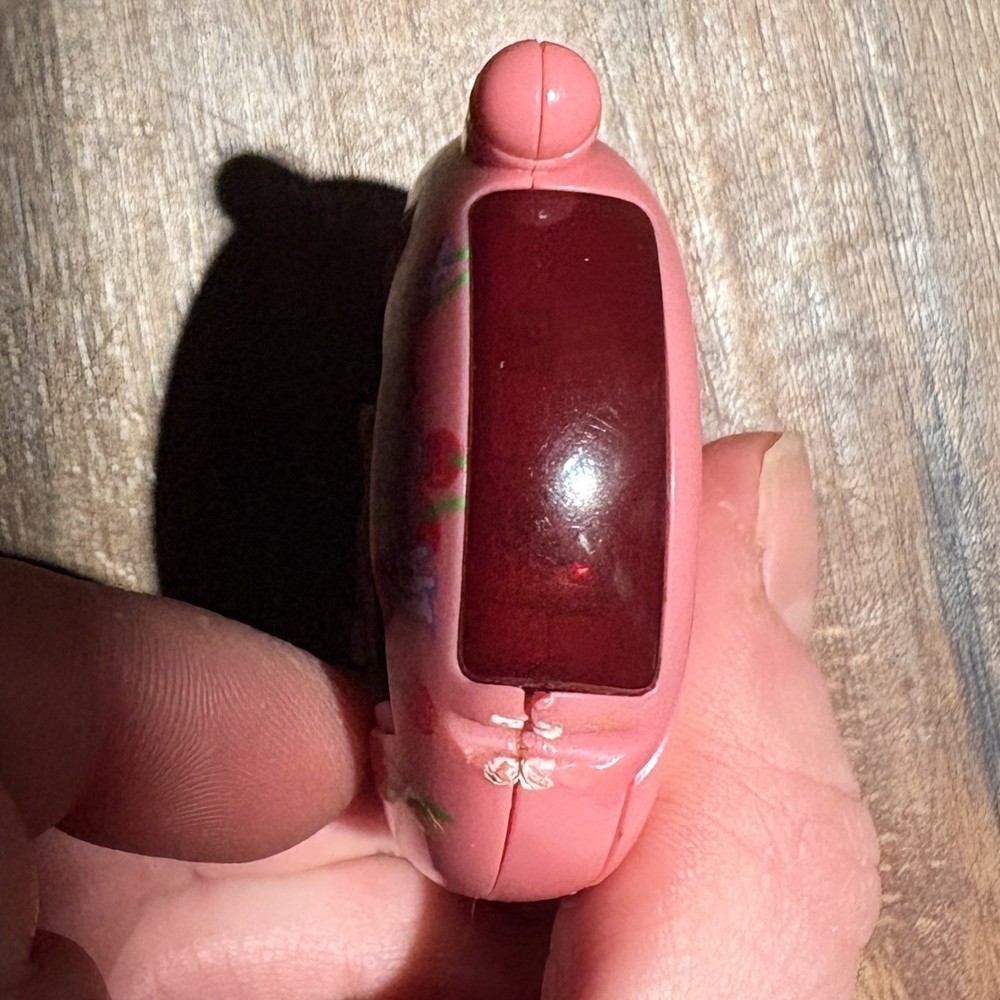 Working Tamagotchi 2004 Connection V3 Pink Cherries Key Ring Broken