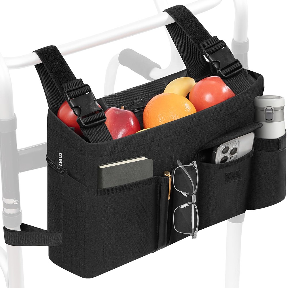 Walker Duffle Bag for Folding Walker with Cup Holder Walker Storage Bag Hand ...