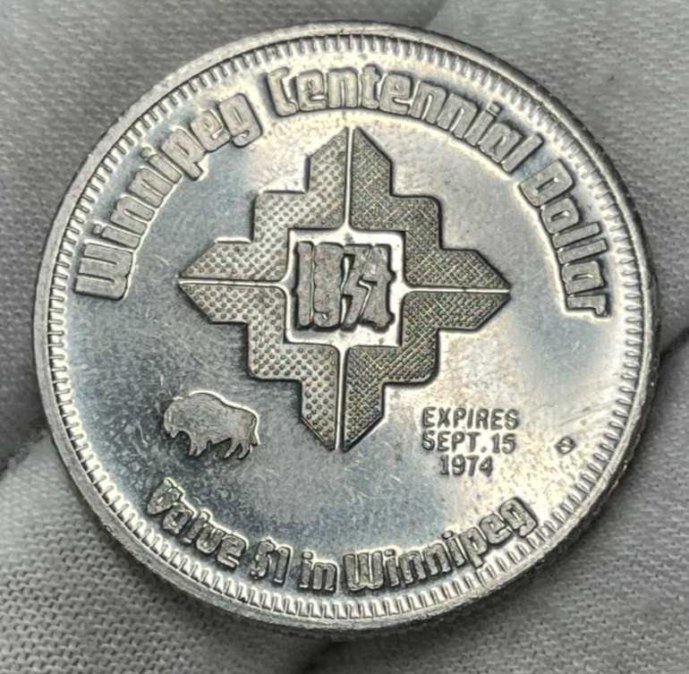 1974 Canada Winnipeg Centennial Dollar Medal Coin