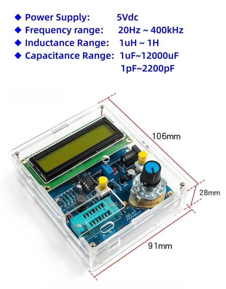 DIY Frequency, Inductance & Capacitance Meter Soldering Practice kit, Complet...