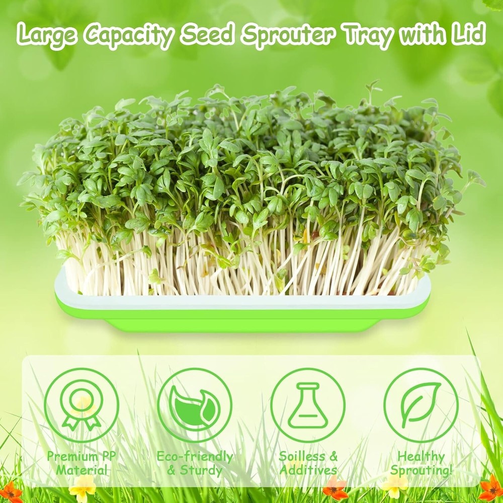 Compact 16 Trays Microgreens Sprouting System with Planting Paper Included
