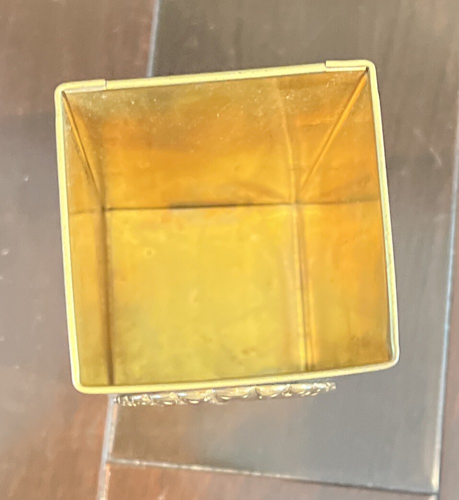 Brass Seashell Match Holder Container Vase