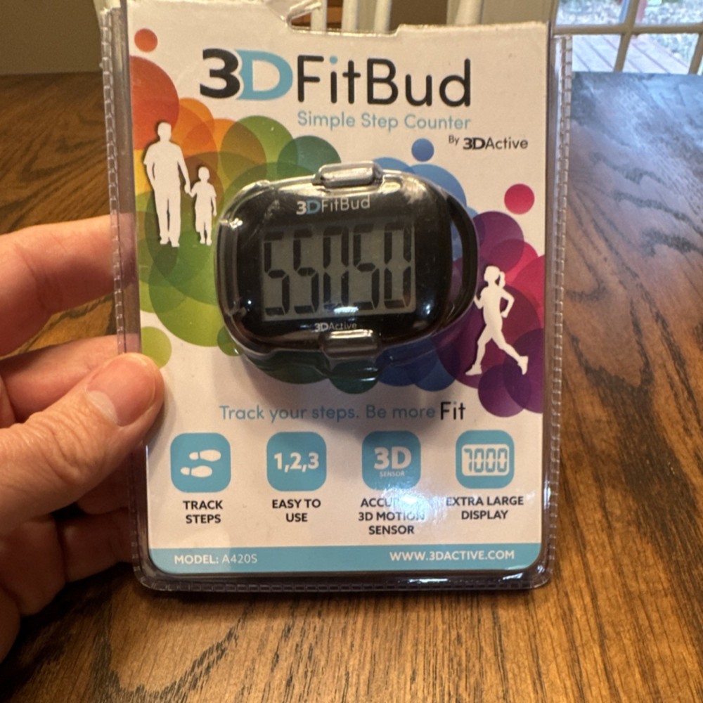 3DActive 3DFitBud A420S Black Pedometer Clip Extra Large Display 3D Sensor