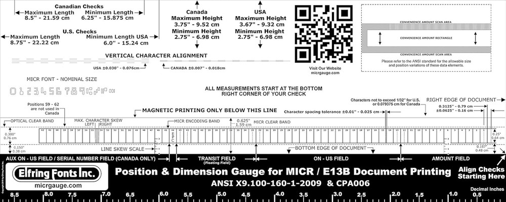 MICR Check Position Gauge