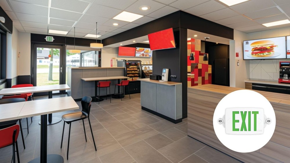 Lithonia Lighting Quantum LED Exit Sign Emergency Light Combo, Exit Sign and ...