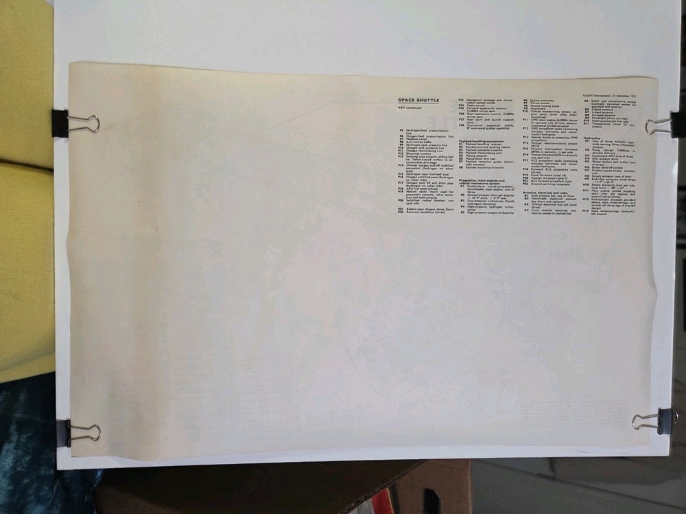 1975 Marsden Space Shuttle Cutaway Poster Front/back #P5