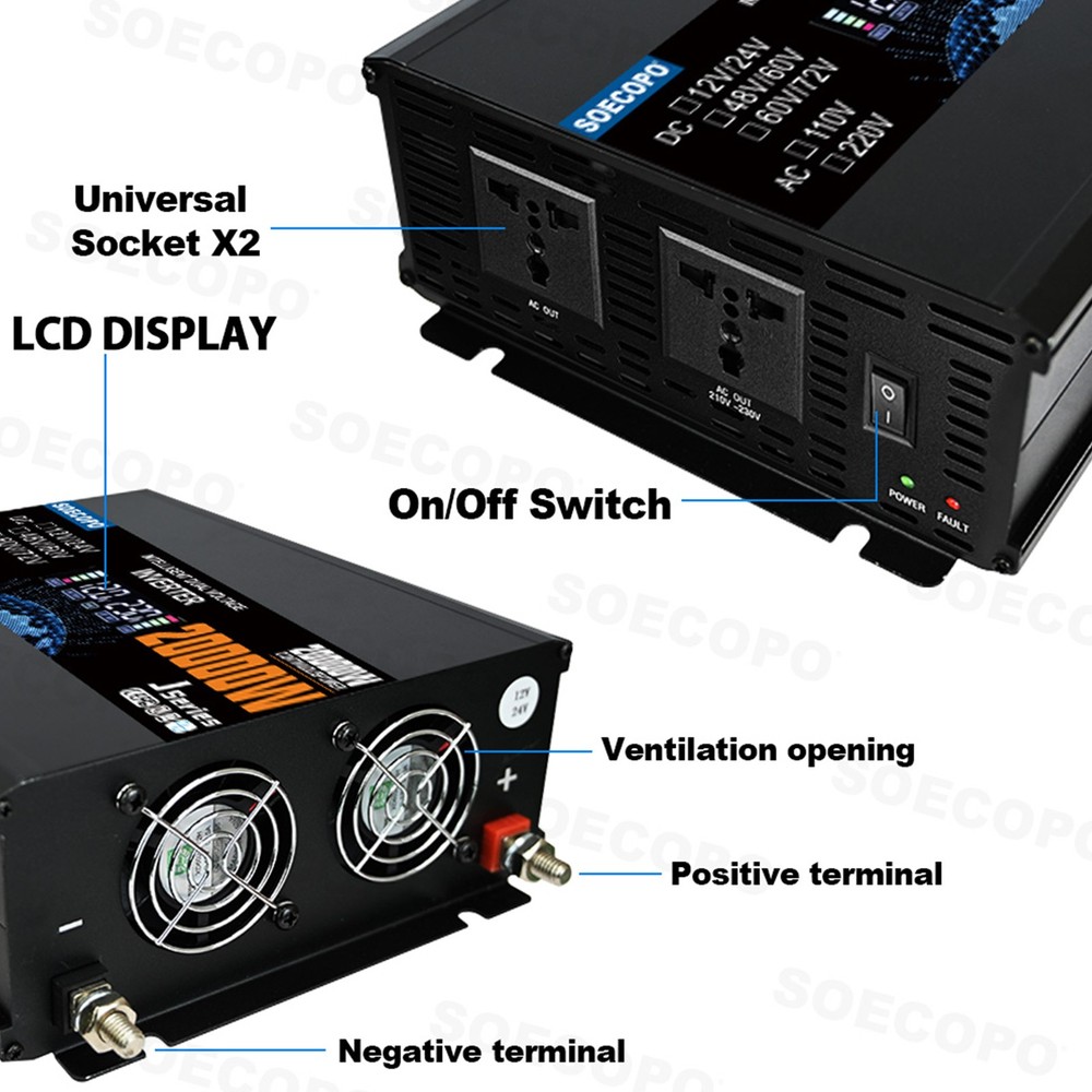 20000W Solar Power Inverter Kit | 800W Panel + Controller | 12V/24V to 110V/220V