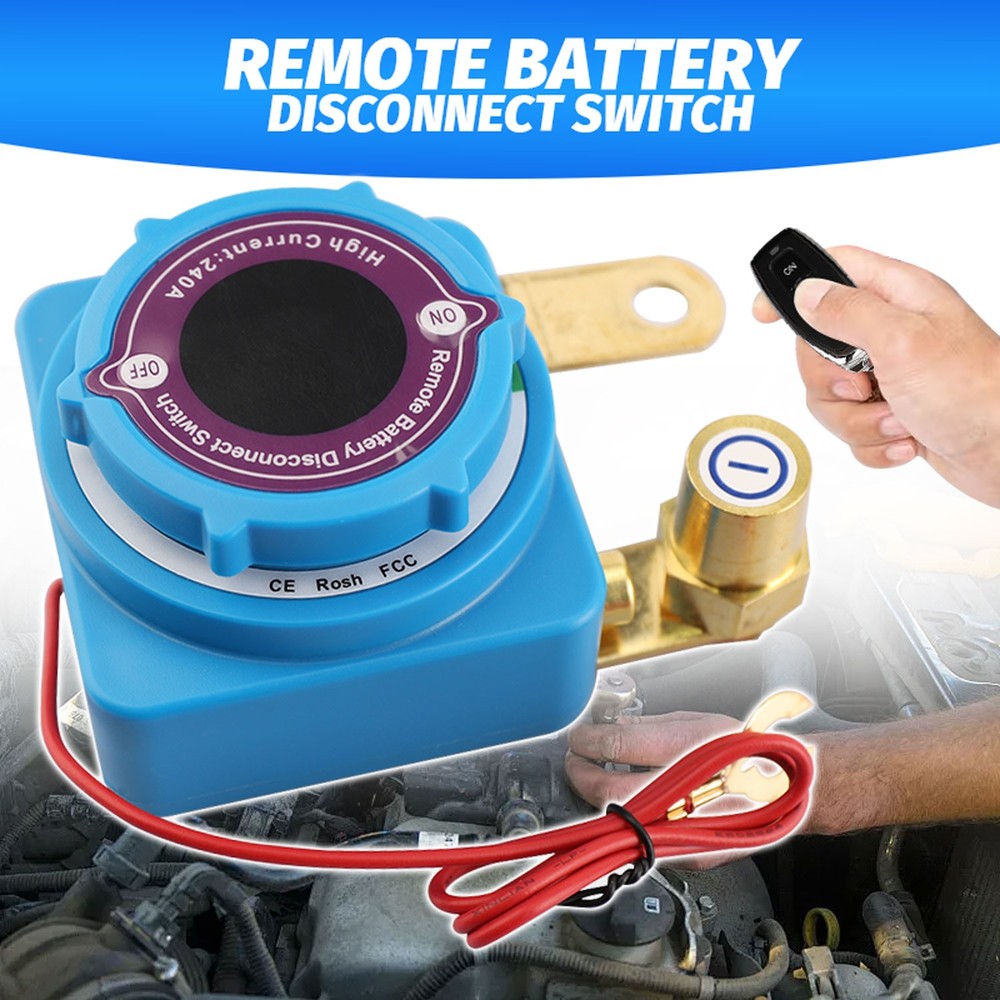 Remote Battery Disconnect Switch 12V/24V 240A Kill Switch LED Voltmeter Display
